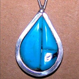 Vintage Native American Silver & Turquoise pendant